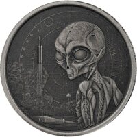 Ghana Alien 2021 4 x 1/2 oz Silber Set - Bullion, Antik, Rhodium, Proof