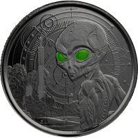 Ghana Alien 2021 4 x 1/2 oz Silber Set - Bullion, Antik, Rhodium, Proof