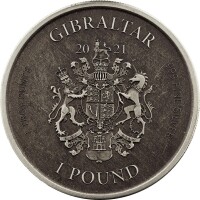 Gibraltar Lady Justice - Justitia 2021 1 oz Silber | Antik Finish