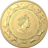 Australien RAM Lunar 2022 3. Ausgabe Jahr des Tigers 1 oz Gold