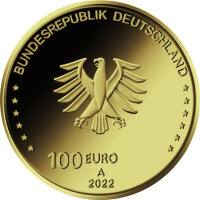 Deutschland 100 € 2022 - J - Freiheit 1/2 oz Gold incl. Etui & CoA