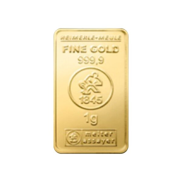 1 Gramm Goldbarren Heimerle & Meule LOSE | Neuware LBMA (I. GE)