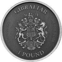 Gibraltar Perseus Kopf der Medusa 2021 1 oz Silber | Antik Finish