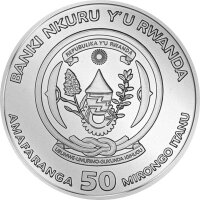 Ruanda Lunar 2022 Jahr des Tigers 1 oz Silber | Polierte Platte