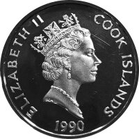 Cook Islands 50 Dollars 1990 - Sir Francis Drake - Silber PP