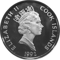 Cook Islands 50 Dollars 1992 Pedro de Mendoza - Silber PP