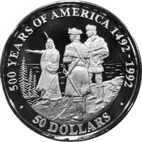 Cook Islands 50 Dollars 1992 Sacagawea, Lewis und Clark...