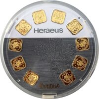 10 x 1 Gramm Goldbarren (Argor) Heraeus Goldseed MultiDisc | LBMA