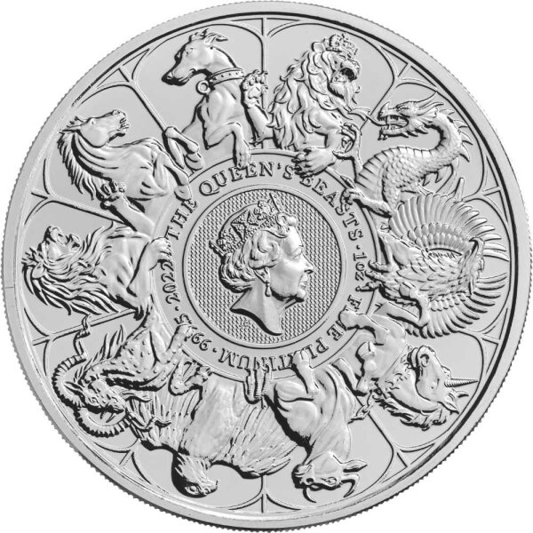 UK The Queen´s Beasts 11. Ausgabe 2022 Completer Coin 1 oz Platin