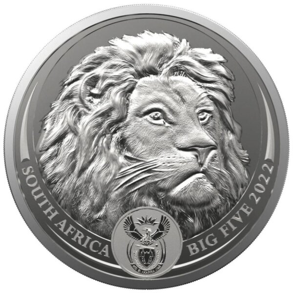 Südafrika Big Five II 2. Ausgabe Löwe 2022 1 oz Silber