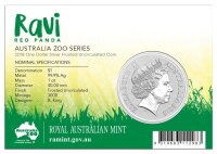 Australien Zoo 2018 Roter Panda “Ravi” 1 oz Silber Blisterkarte