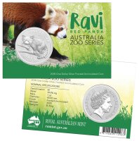 Australien Zoo 2018 Roter Panda “Ravi” 1 oz Silber Blisterkarte