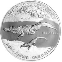 Australien Krokodil 2015 “Agro Junior” 1 oz Silber Blisterkarte