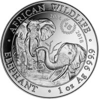 Somalia Elefant 2018 "15 Jahre" 1 oz Silber