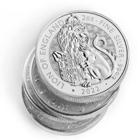 UK Tudor Beasts 1. Ausgabe 2022 Lion of England 2 oz Silber