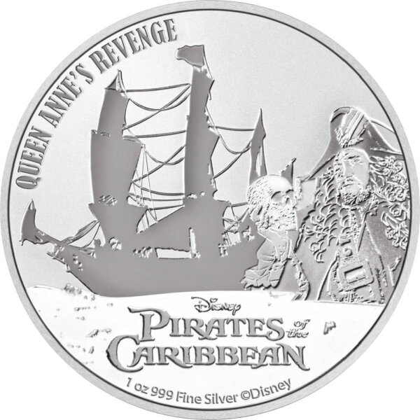 Niue Fluch der Karibik 4. Ausgabe Queen Annes Revenge 2022 1 oz Silber