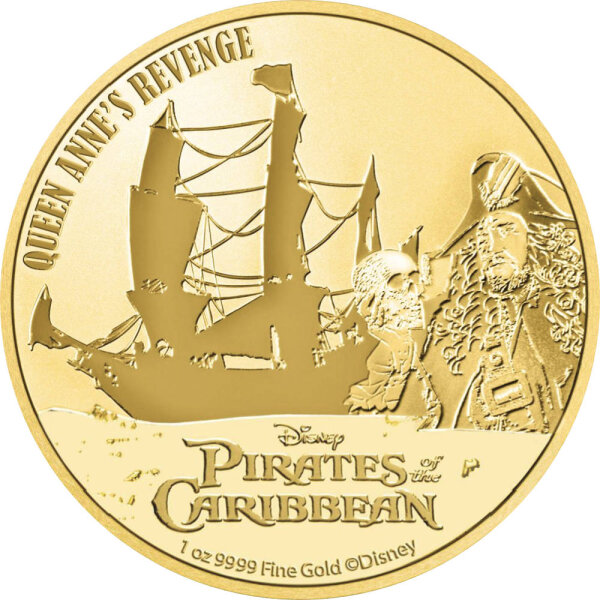 Niue Fluch der Karibik 4. Ausgabe Queen Annes Revenge 2022 - 1 oz Gold