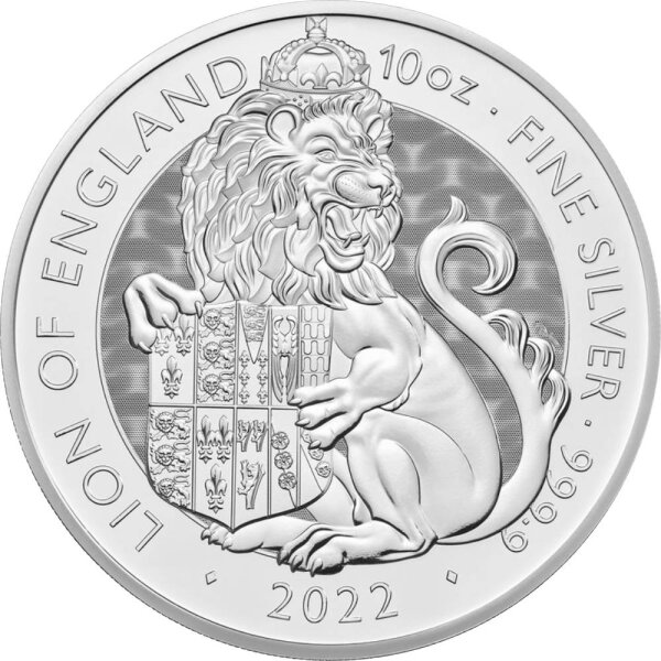 UK Tudor Beasts 1. Ausgabe 2022 Lion of England 10 oz Silber
