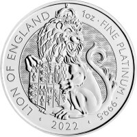 UK Tudor Beasts 1. Ausgabe 2022 Lion of England 1 oz Platin