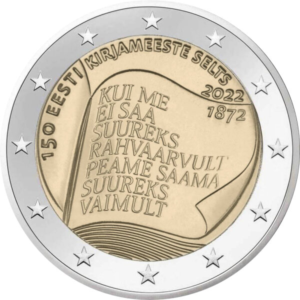 Estland 2 Euro 2022 "Literatur-Gesellschaft"