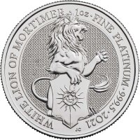 UK The Queen´s Beasts 8. Ausgabe 2021 White Lion 1 oz Platin