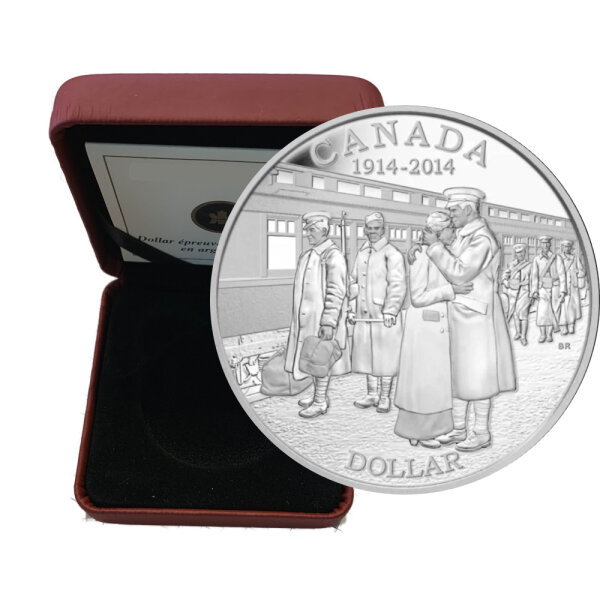 Kanada 1 Dollar 2014 Erster Weltkrieg - Silber PP incl. Etui