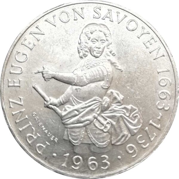 Österreich 25 Schilling 1963 Eugen von Savoyen - Silber PP