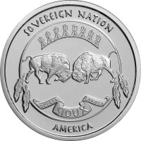 Round USA Sioux Indian Chief Guardian 2022 1 oz Silber