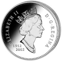 Kanada 1 Dollar 2002 QUEII Thronbesteigung - Silber PP incl. Etui