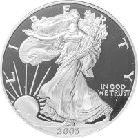 USA American Eagle 2003 1 oz Silber - Polierte Platte