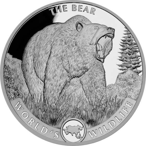 Kongo World´s Wildlife 4. Ausgabe 2022 Bär 1 oz Silber | The Bear
