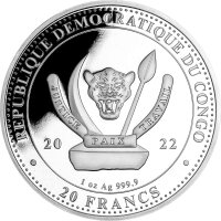 Kongo World´s Wildlife 4. Ausgabe 2022 Bär 1 oz Silber | The Bear