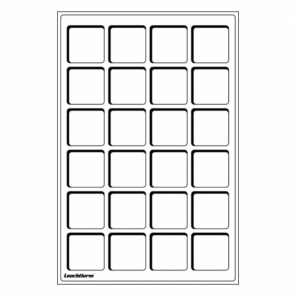 Münztableaus L 24 Felder 47 x 47 mm Leuchtturm - 1 Pack = 2 Stück