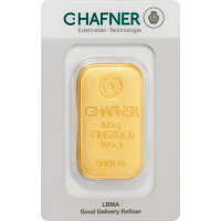 100 Gramm Goldbarren C. Hafner gegossen | Neuware LBMA
