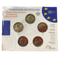 Deutschland 2 Euro Set - Stempelglanz 2018 - Helmut Schmidt