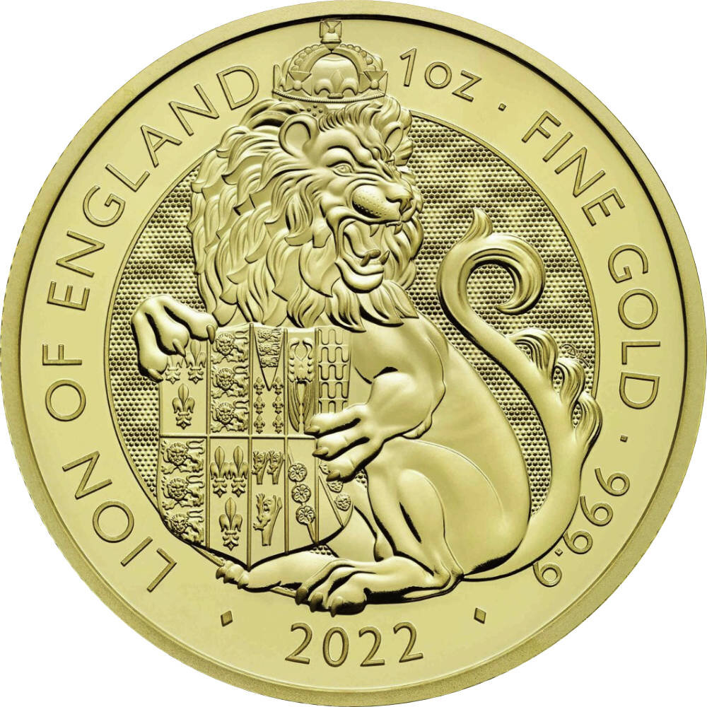 UK Tudor Beasts 1. Ausgabe 2022 Lion of England 1 oz Gold