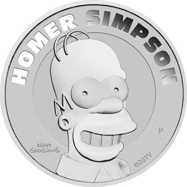 Tuvalu Die Simpsons - 2022 Homer Simpson 1 oz Silber