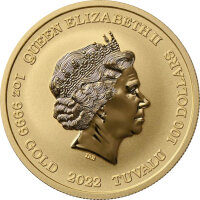 Tuvalu Olympische Götter 5. Ausgabe Athena 2022 1 oz Gold