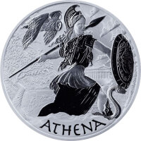 Tuvalu Olympische Götter 5. Ausgabe Athena 2022 1 oz...