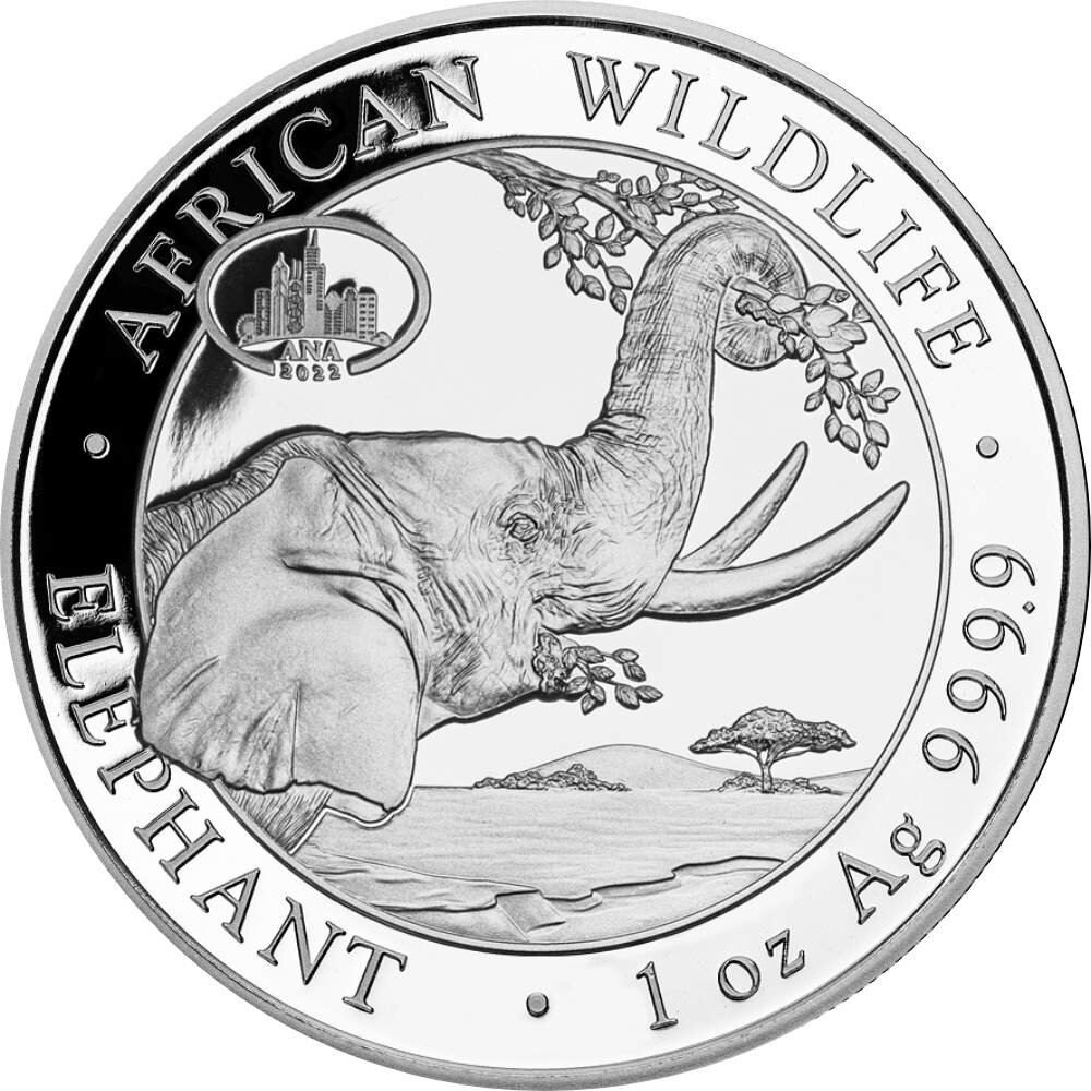 Somalia Elefant 2022 1 oz Silber - Motiv 2023 - ANA