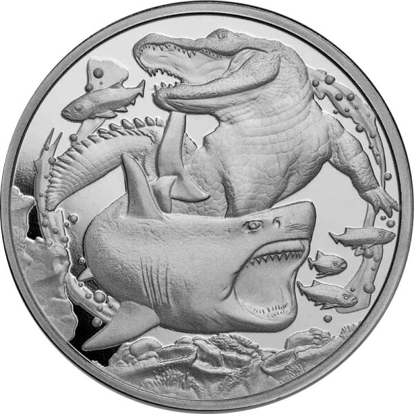 Niue Apex Predators 4. Ausgabe Shark vs. Crocodile 2022 - 1 oz Silber