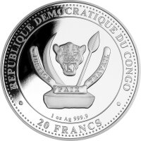 Kongo Prehistorical Life 7. Ausgabe 2022 Gigantopithecus 1 oz Silber
