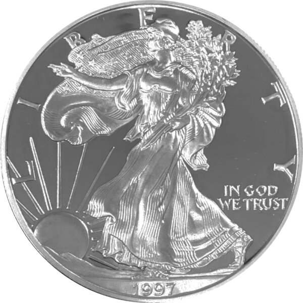 USA American Eagle 1997 1 oz Silber - Polierte Platte
