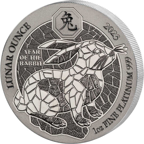 Ruanda Lunar 2023 Jahr des Hasen 1 oz Platin