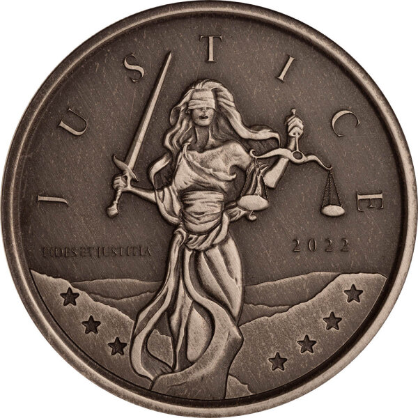 Gibraltar Lady Justice - Justitia 2022 1 oz Silber | Antik Finish