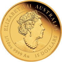 Australien Lunar III 2023 Jahr des Hasen 1/10 oz Gold | Polierte Platte