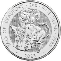 UK Tudor Beasts 2. Ausgabe 2023 Yale 2 oz Silber