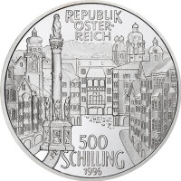 Österreich 500 Schilling 1996 Städte - Polierte Platte - Silber
