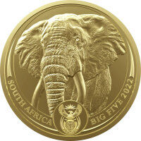 Südafrika Big Five 1. Ausgabe Elefant 2022 1 oz Gold