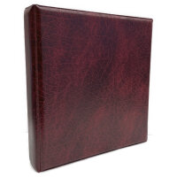 Münzalbum NUMMUS COLLECTIO - wattierter Ringbinder in Lederoptik - Rot